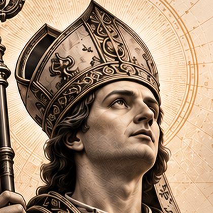 Detalhe de São Januário na estampa