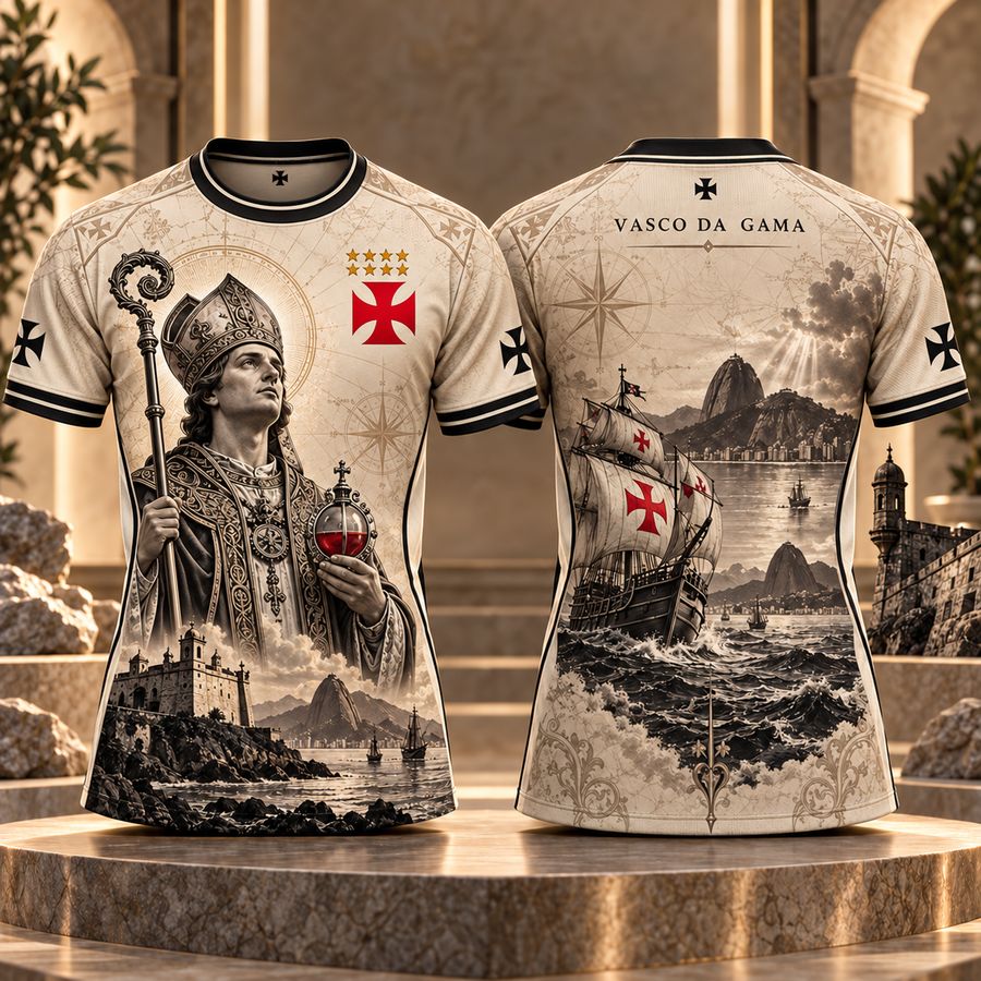 Camisa Vasco São Januário — frente e costas